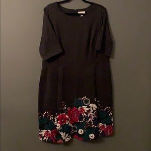 EUC Charter Club Floral and Black dress